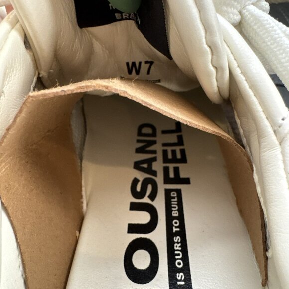 NWOT Thousand Fell Women’s White Laced Court Sneakers Size 7 - Picture 7 of 8